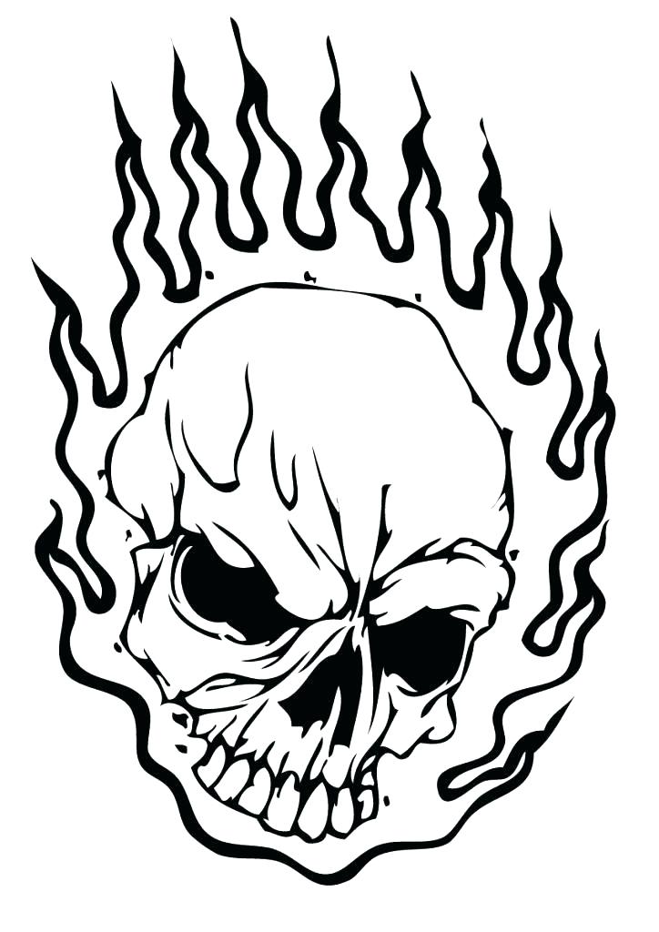 724x1024 Skull Coloring Pages Skull Coloring Pages Flaming Skull Coloring