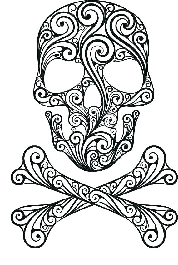 570x849 Skull Coloring Pages Strikingly Ideas Free Printable Skull