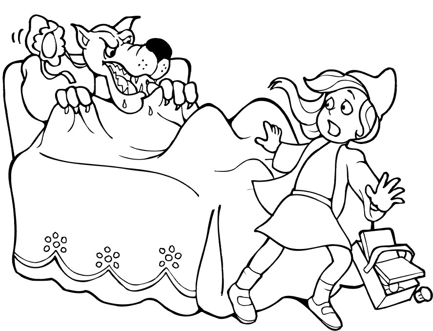 887x678 Posts Related Surprised See The Little Red Wolf Coloring Pages