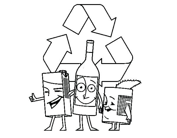 600x470 Reduce Reuse Recycle Coloring Pages Recycling Colouring Page