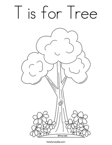 468x605 T Is For Tree Coloring Page