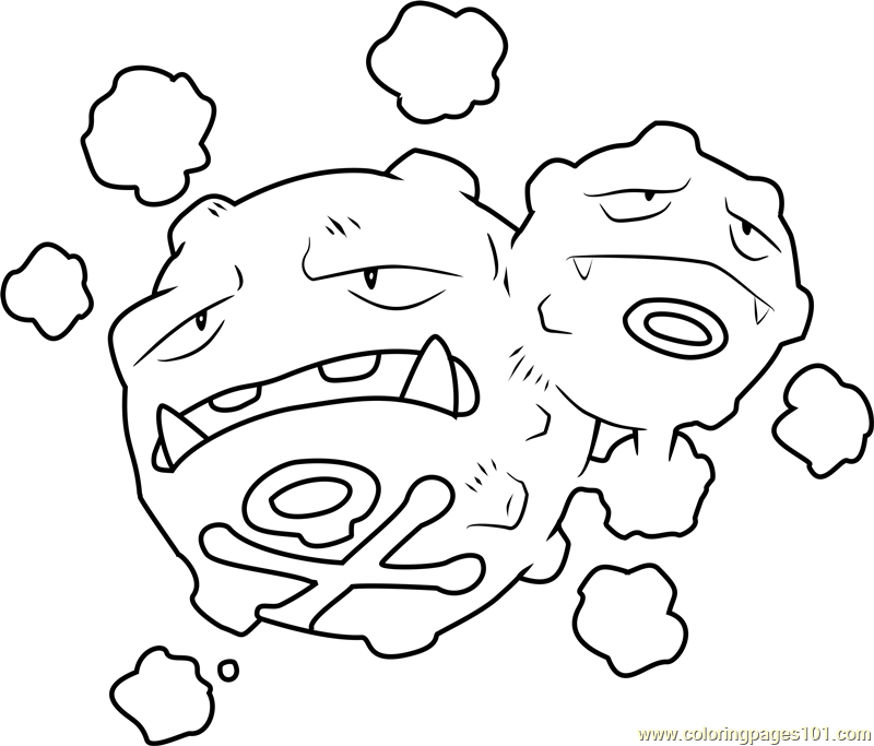800x683 Weezing Pokemon Coloring Page