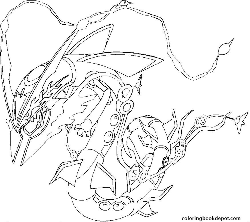 875x775 Pokemon Mega Rayquaza Coloring Pages