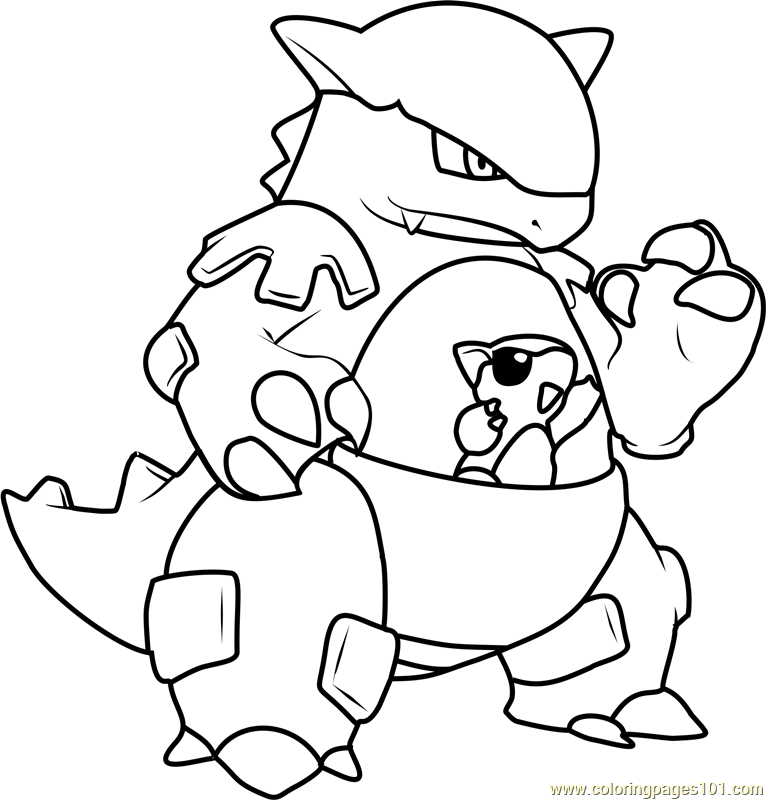 766x800 Kangaskhan Pokemon Coloring Page