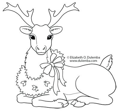 400x370 Reindeer Coloring Pages Cute Reindeer Coloring Pages Coloring Page