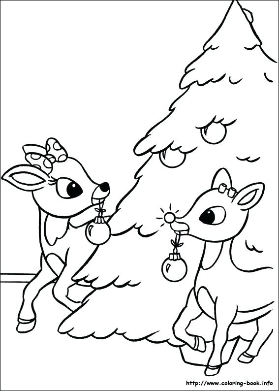 567x794 Charming Rudolph Printable Coloring Pages