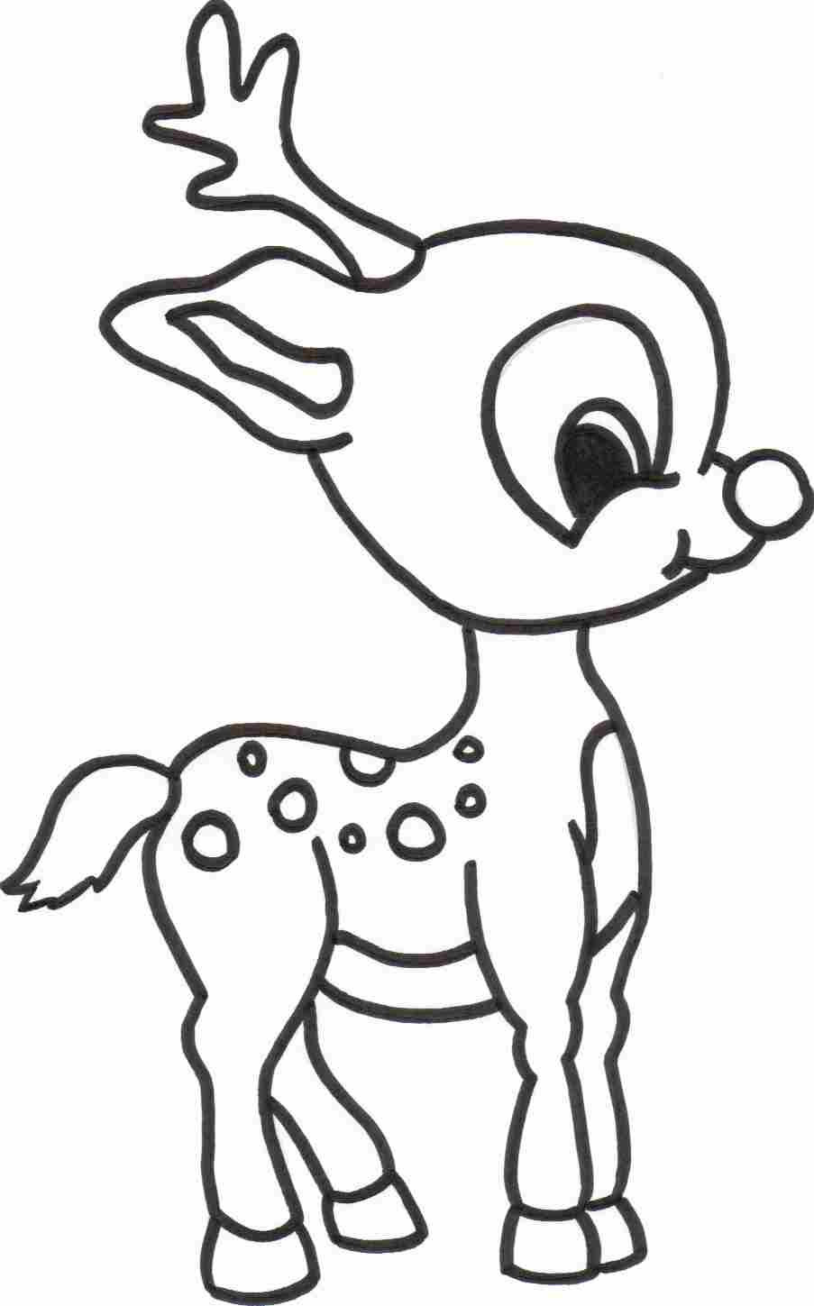 903x1449 Cute Reindeer Coloring Pages Wagashiya