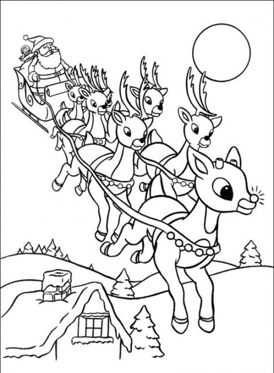 550x748 Rudolph The Red Nosed Christmas Reindeer Coloring Pages Craft
