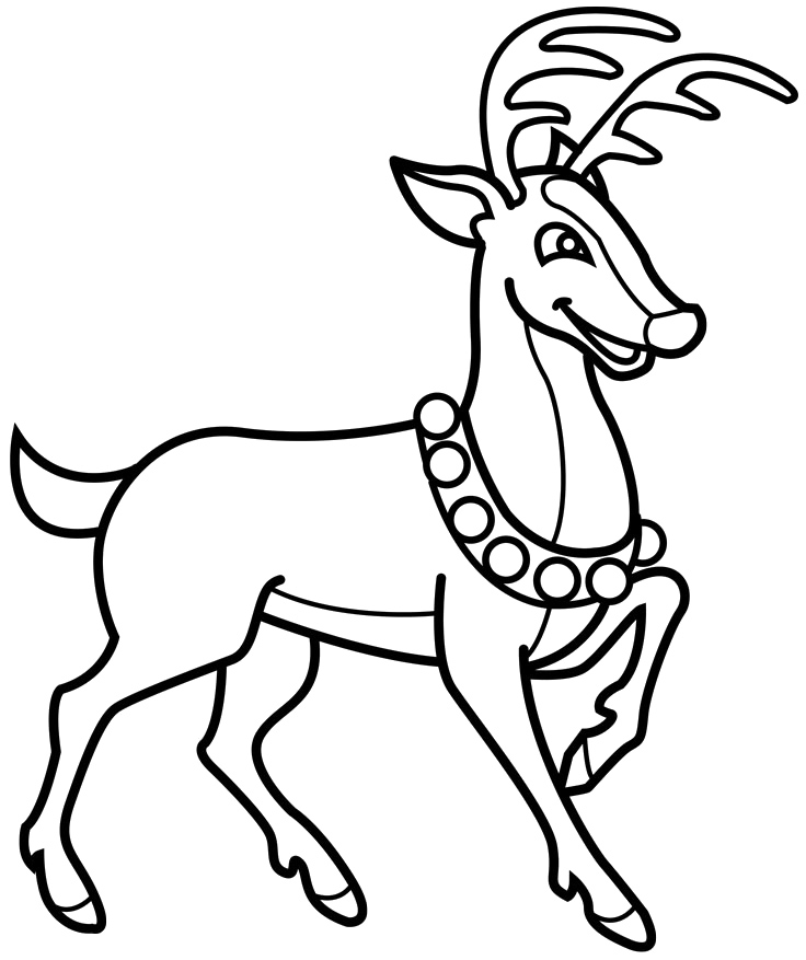 736x877 Christmas Reindeer Coloring Page