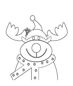 250x294 Free Pdf Christmas Reindeer Coloring Pages