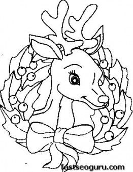 262x338 Printable Coloring Pages Of Christmas Reindeer Face