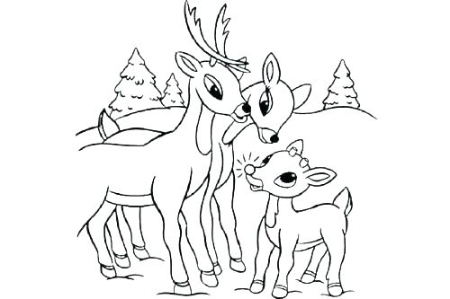 500x333 Coloring Pages The Red Nosed Reindeer Coloring Pages Tree Coloring