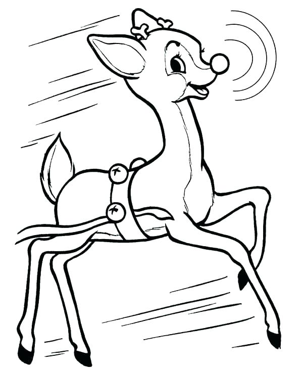 600x734 Coloring Pages Reindeer Reindeer Caribou Coloring Page Free