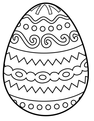 390x503 Easter Eggs Coloring Pages