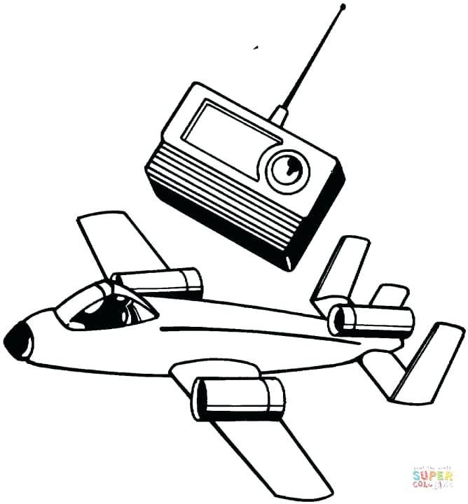 668x720 Tv Coloring Page Plane And Radio Receiver Tv Remote Coloring Page
