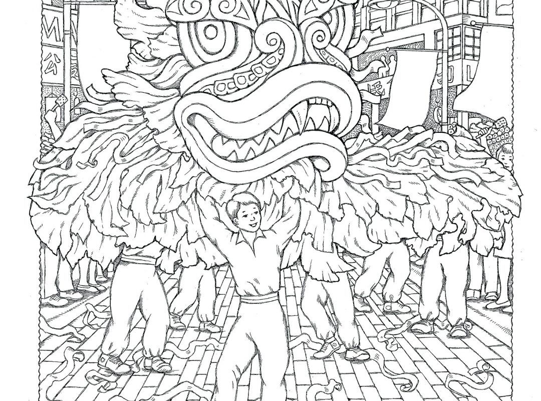 1080x800 Remarkable Chinese Dragon Coloring Page Pages Free Printable Adult