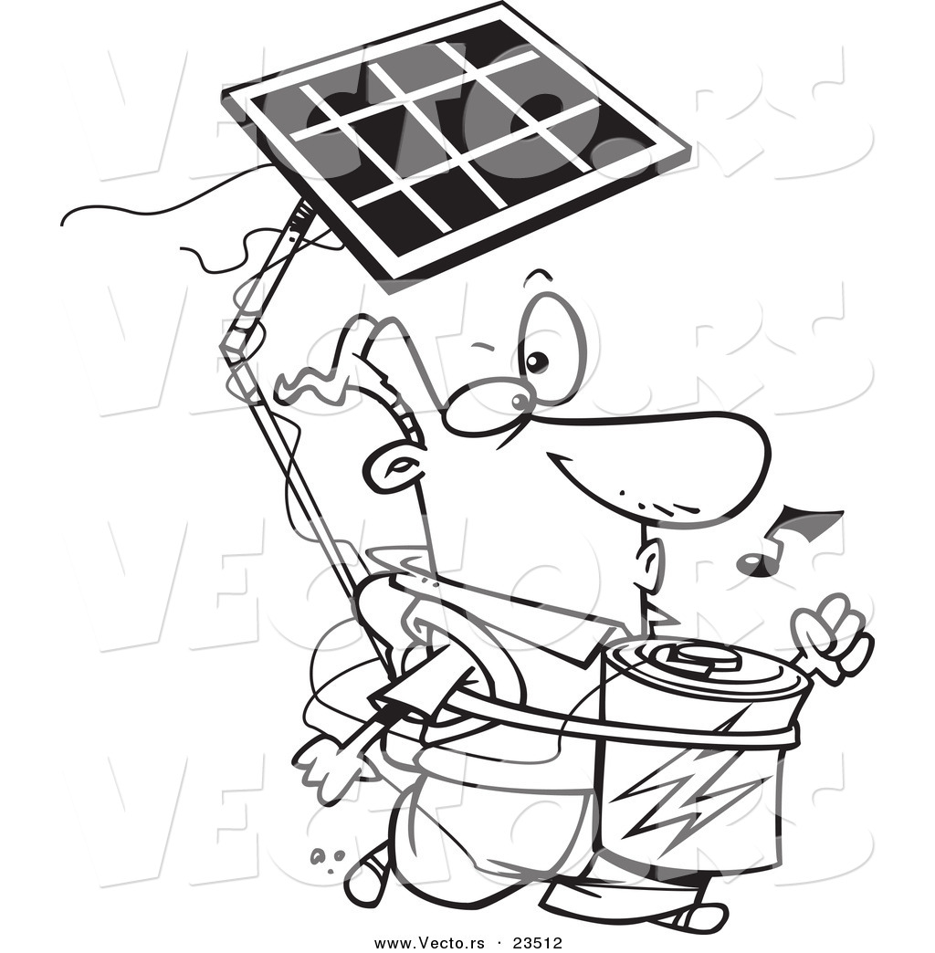 1024x1044 Cartoon Vector Of Cartoon Solar Power Guy