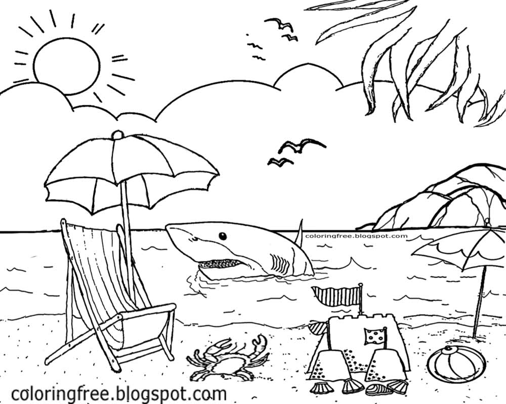1000x800 Last Minute Seashore Coloring Pages Free Print