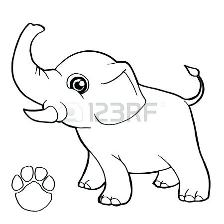 450x450 Coloring Page Elephant Paw Print With Elephant Coloring Page
