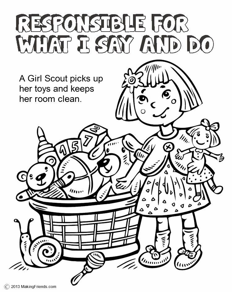 750x943 The Law, Responsible For What I Say And Do Coloring Page Girl