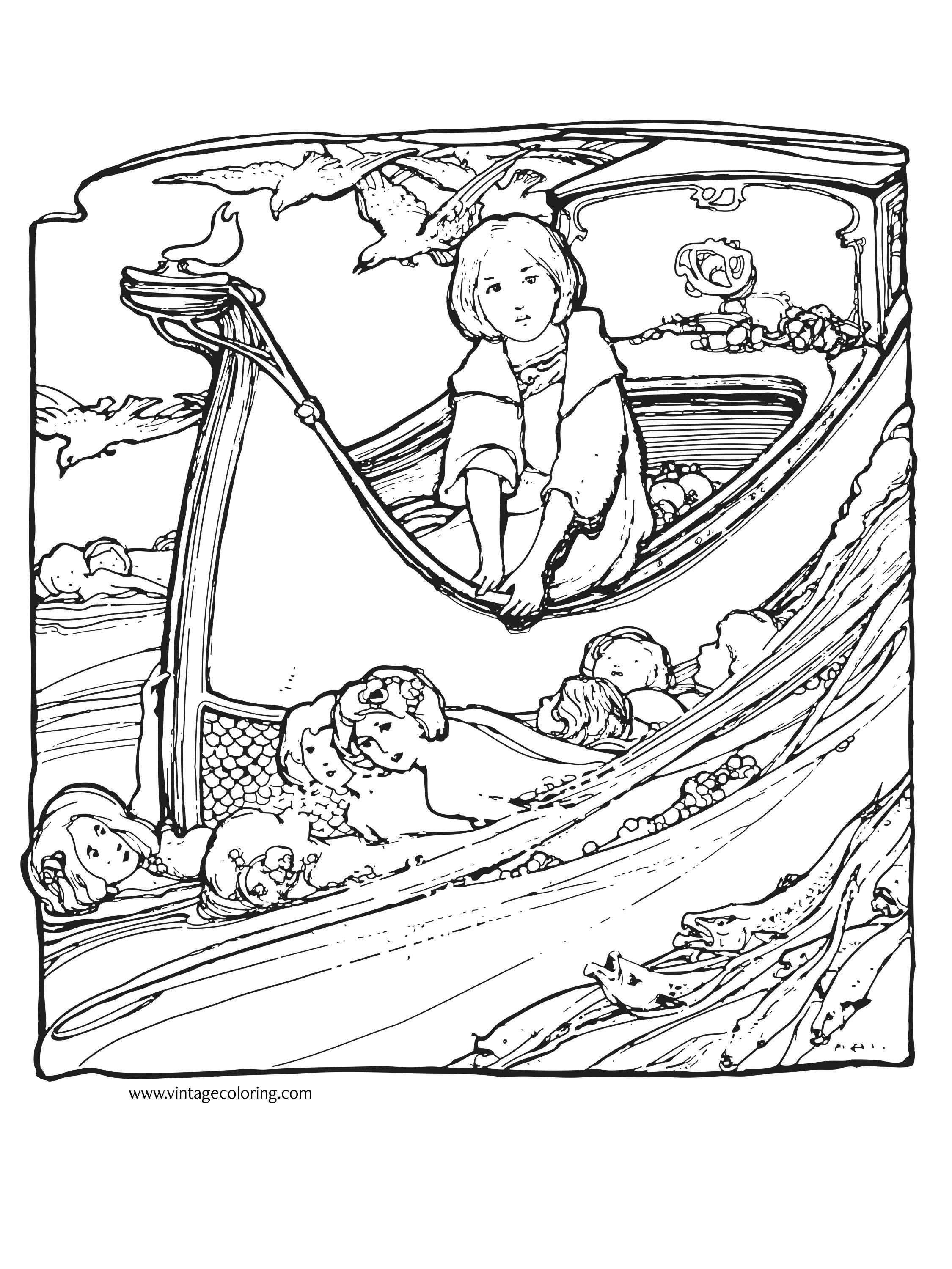 2250x3000 Vintage Coloring Pages Qqa Me Throughout