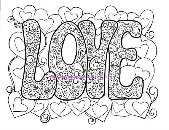 570x440 Love Adult Coloring Page