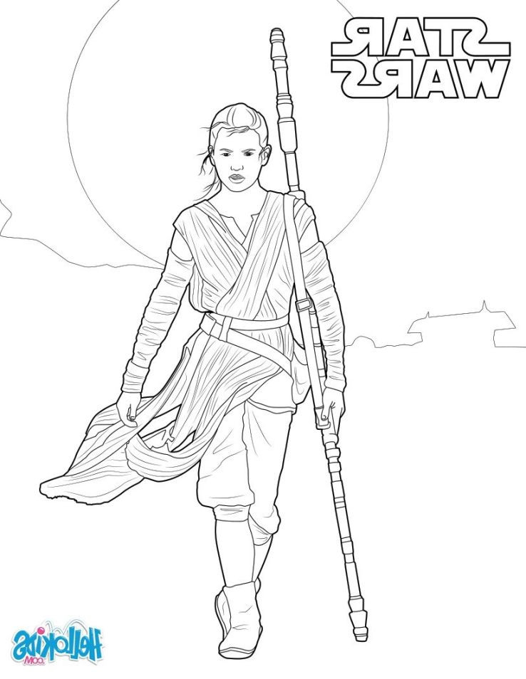 738x954 Star Wars Coloring Sheets Rey Page Pages Kids