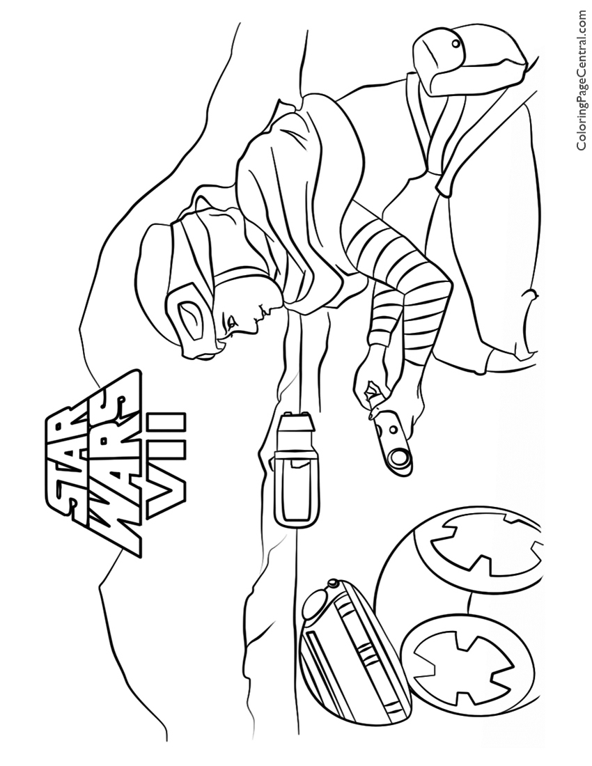 850x1100 Star Wars Rey And Bb Coloring Page Coloring Page Central