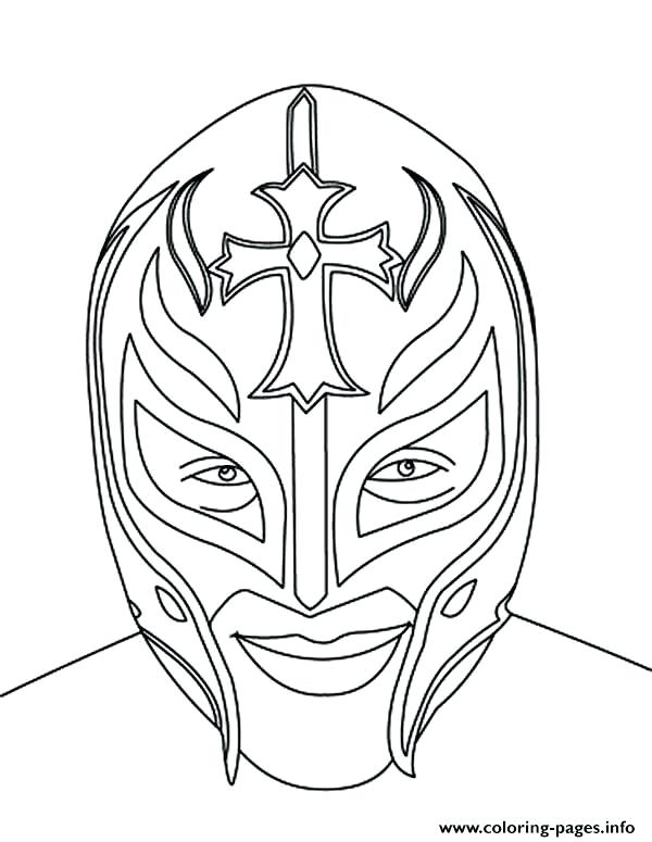 600x775 Rey Mysterio Mask Coloring Pages Mask Face Coloring Pages