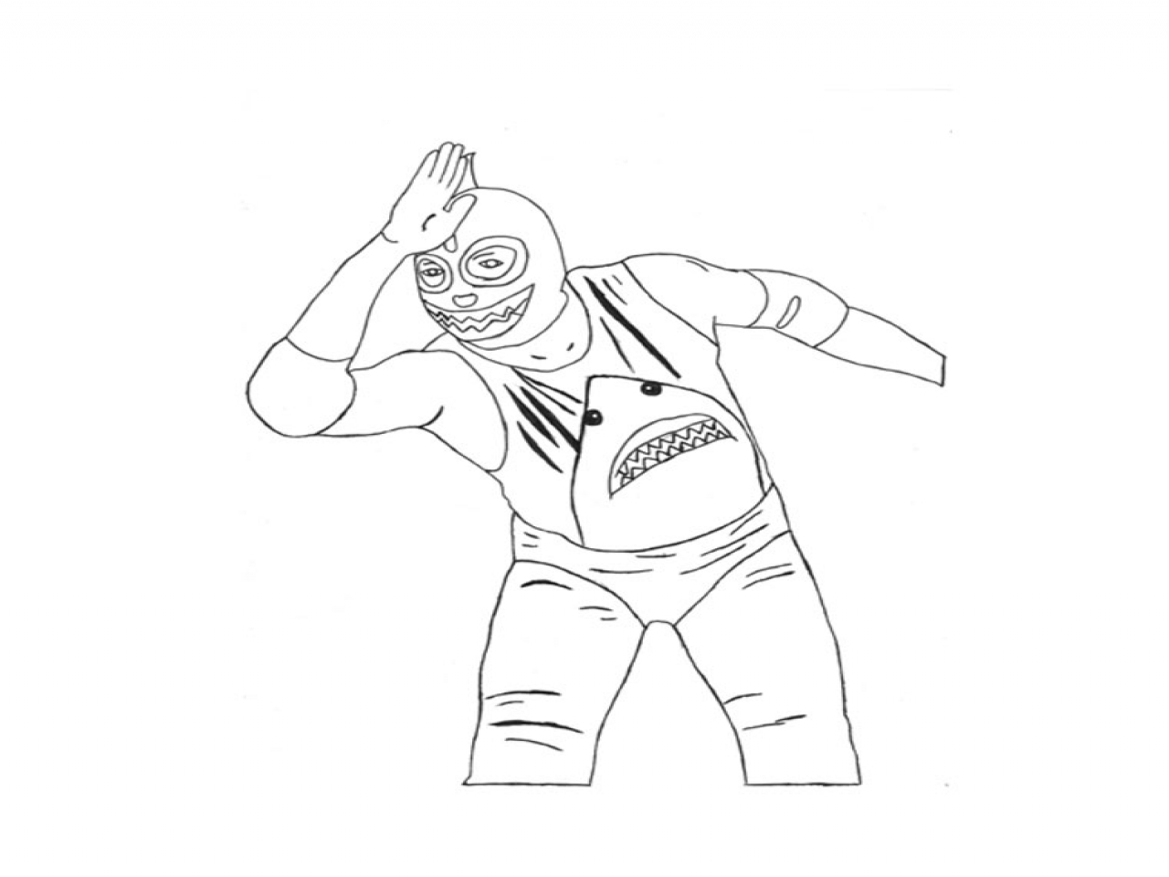 1280x960 Wwe Superstars Coloring Pages Rey Mysterio Mask