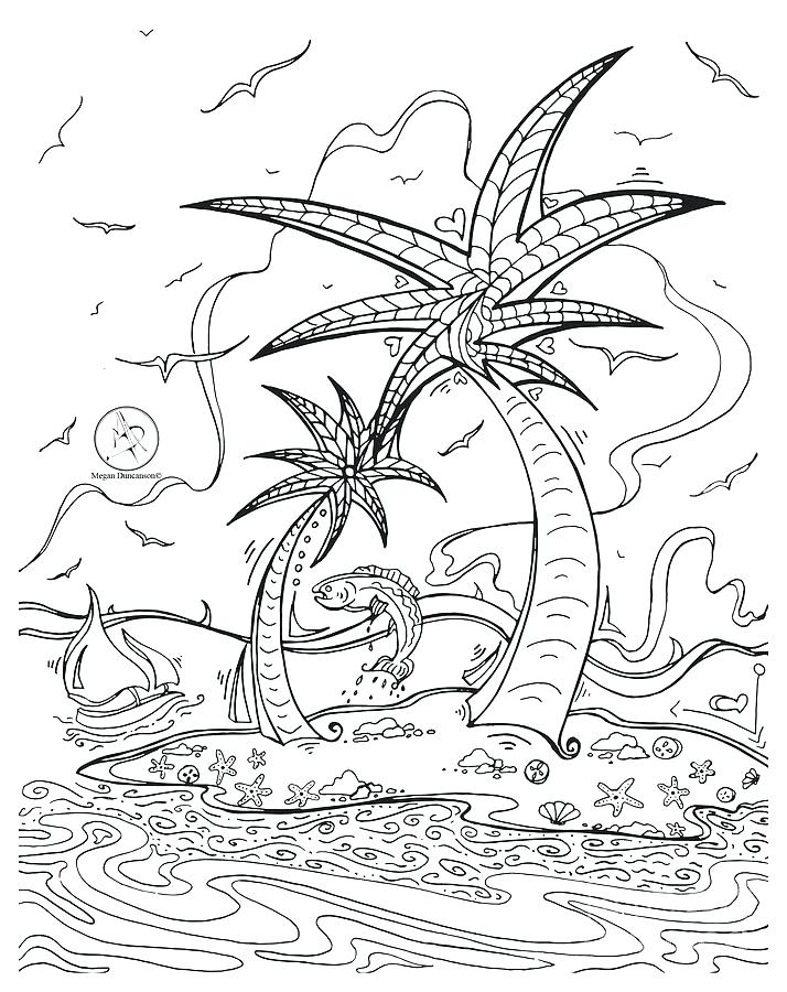 714x900 Island Coloring Pages Drawing Page With Beautiful Tropical