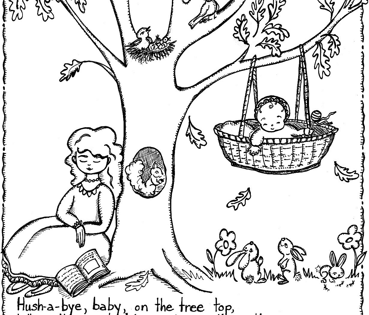 1230x1050 Mother Goose Nursery Rhymes Coloring Pages Printable Cartoons