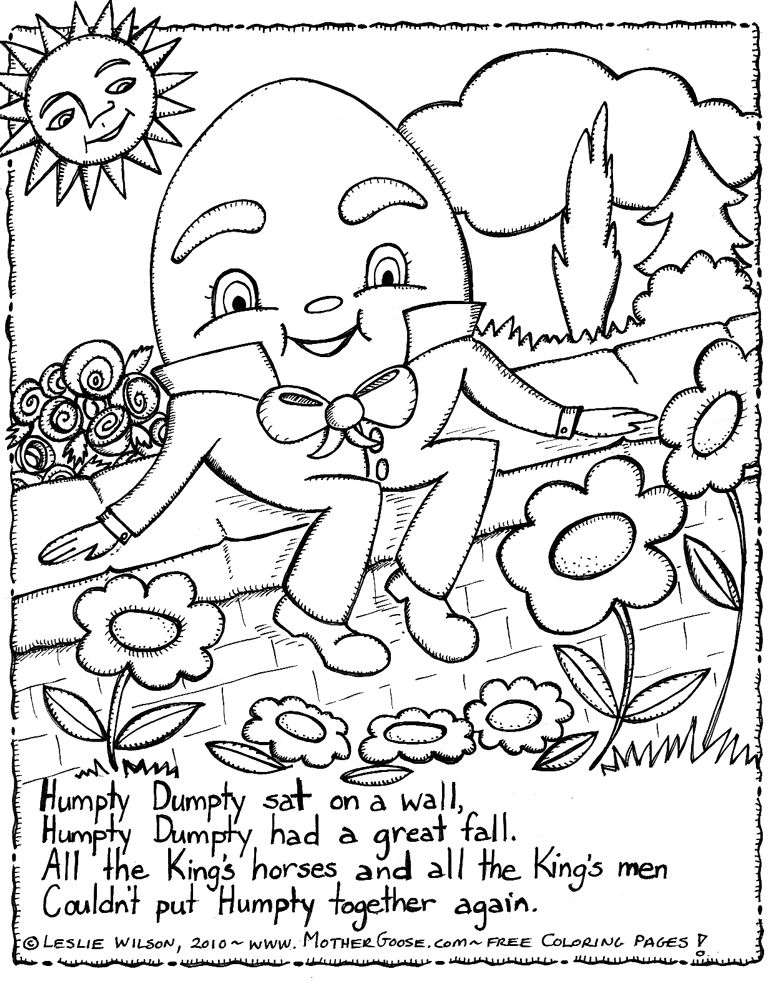 768x983 Nursery Rhymes Coloring Sheets Nursery Rhyme Coloring Pages