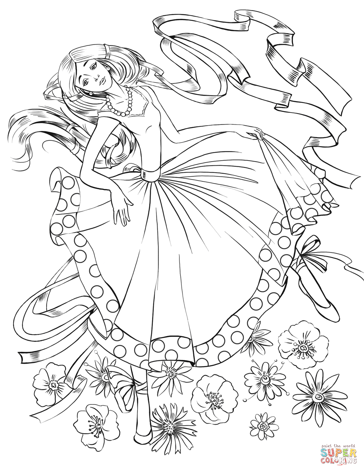1159x1500 Ribbon Coloring Page