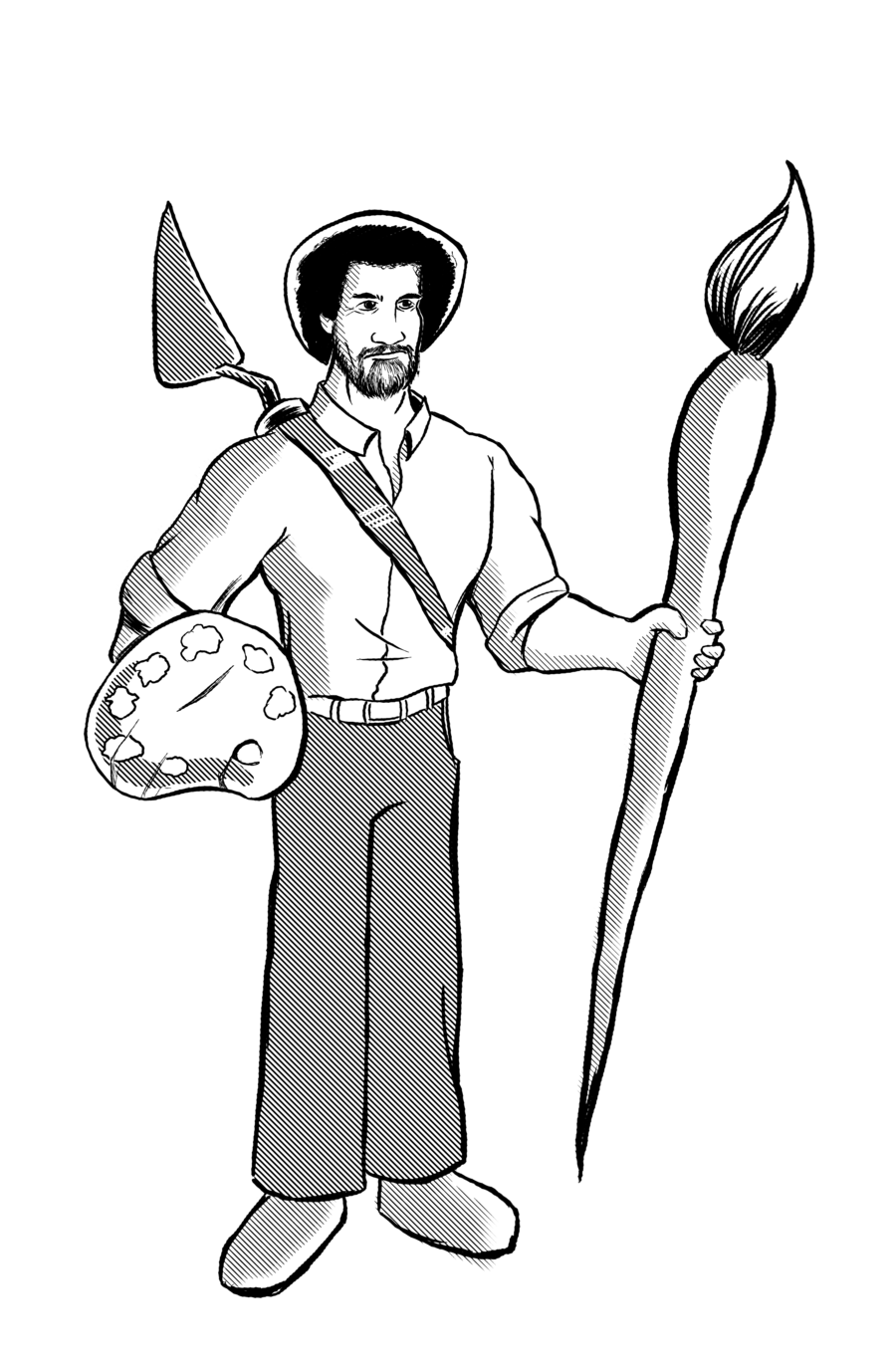 900x1370 Image Result For Bob Ross Coloring Sheet Bob Ross Happy Little