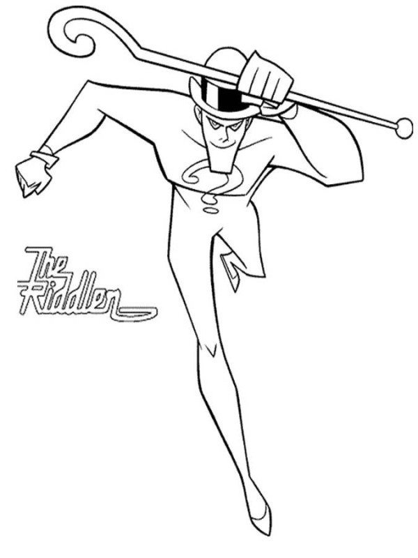 600x800 The Riddler Batman Enemy Coloring Pages