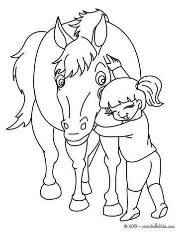 364x470 Girl And Horse Coloring Pages