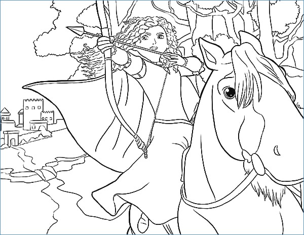 600x464 Little Girl Riding Horse Animal Coloring Pages