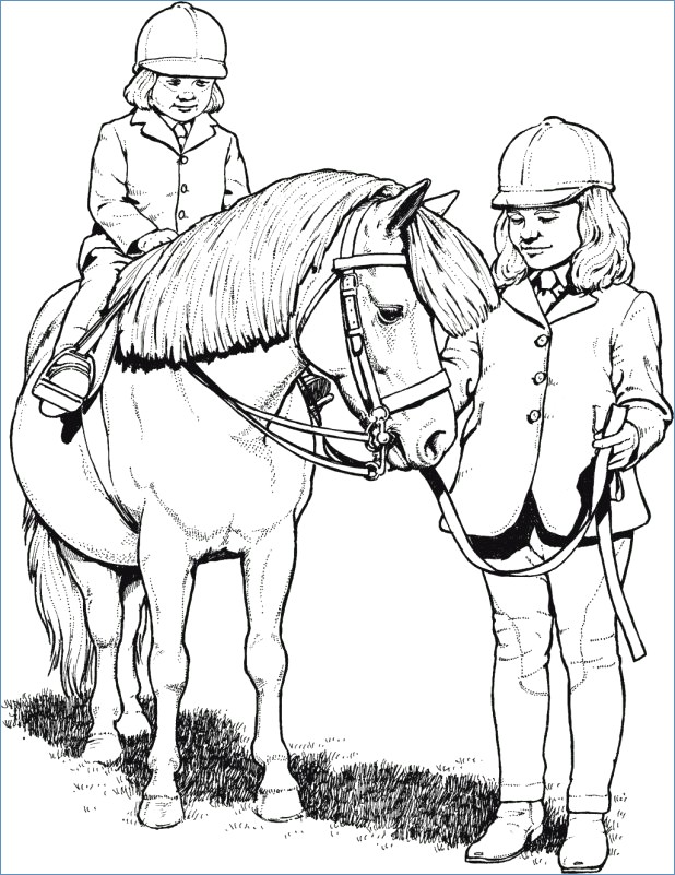 618x801 Princess Riding Horse Coloring Page