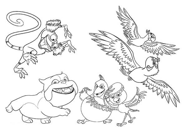 600x424 Protagonist Characters From Rio Movie Coloring Pages Batch Coloring