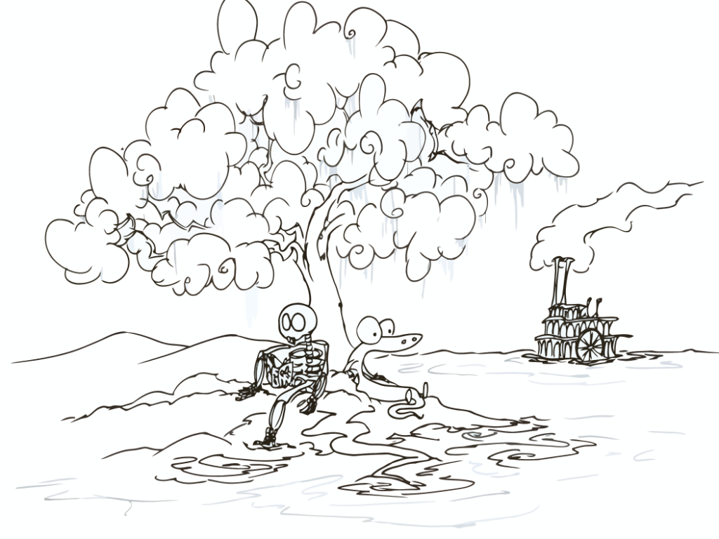 1024x768 River Coloring Pages Printable April Cute Mouse And Spring Page