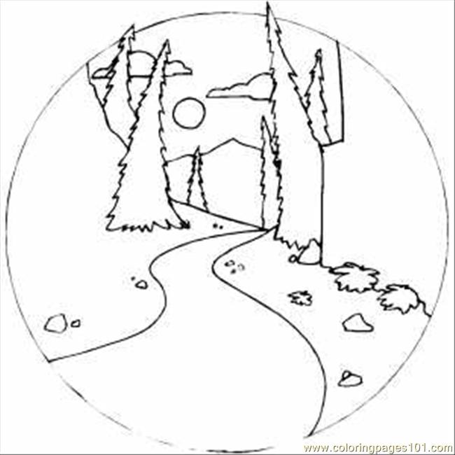 650x650 Mountain Road Coloring Page