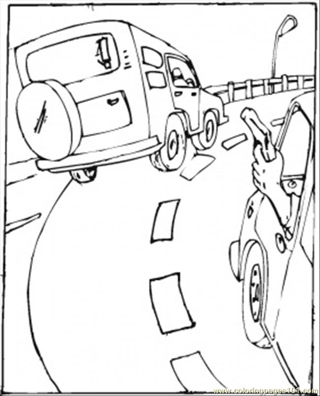 650x806 Shooting On The Road Coloring Page