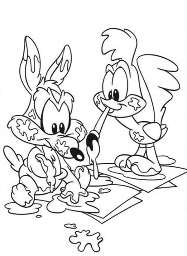 600x821 Roadrunner And Wile E Coyote Learn To Paint Coloring Pages Batch