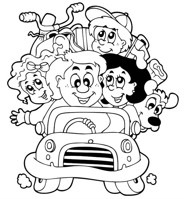 600x651 Road Trip Coloring Pages