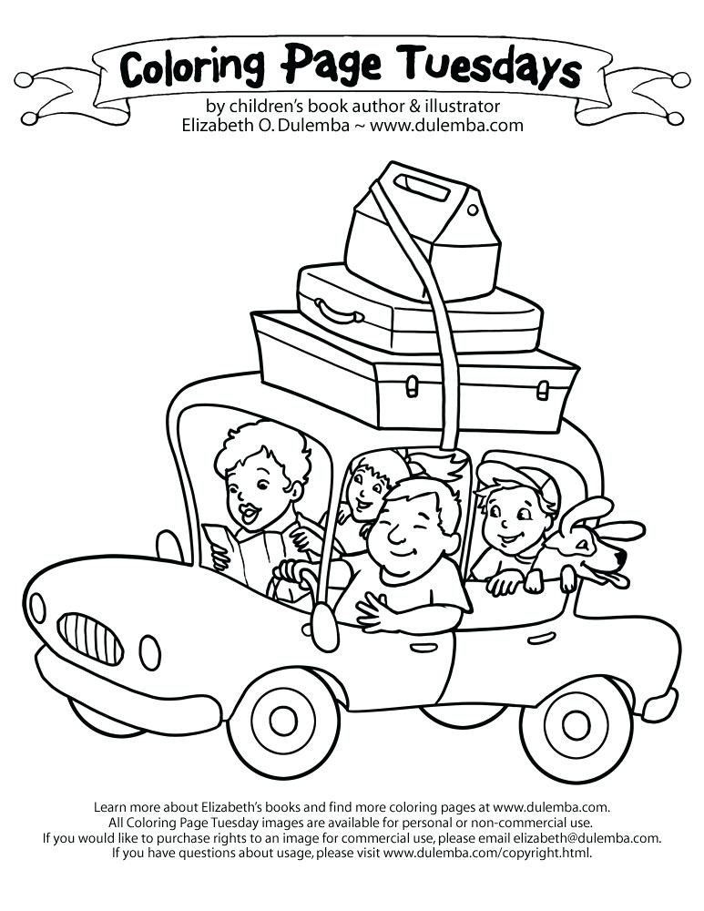 773x1000 Traveling In A Car Coloring Page State Coloring Pages Print
