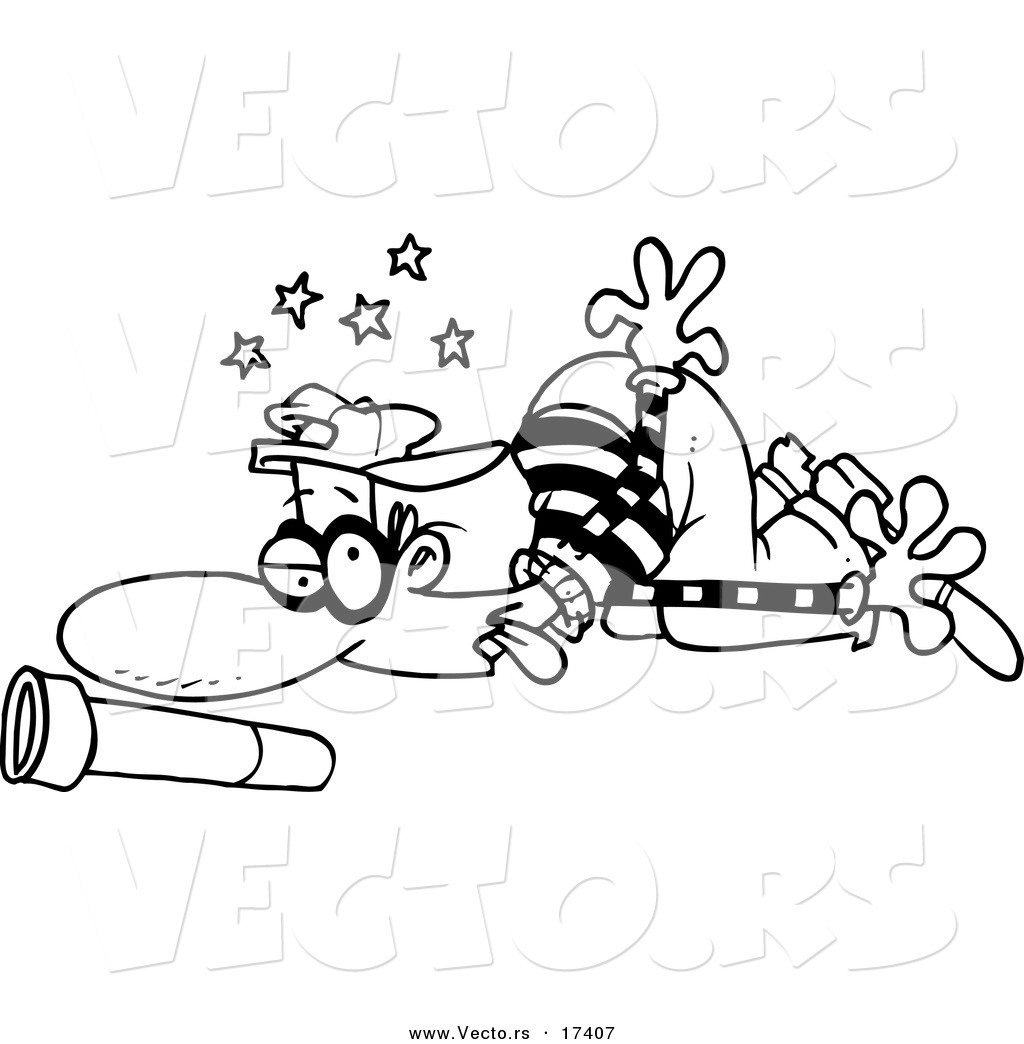 1024x1044 Vector Of A Cartoon Knocked Out Burglar