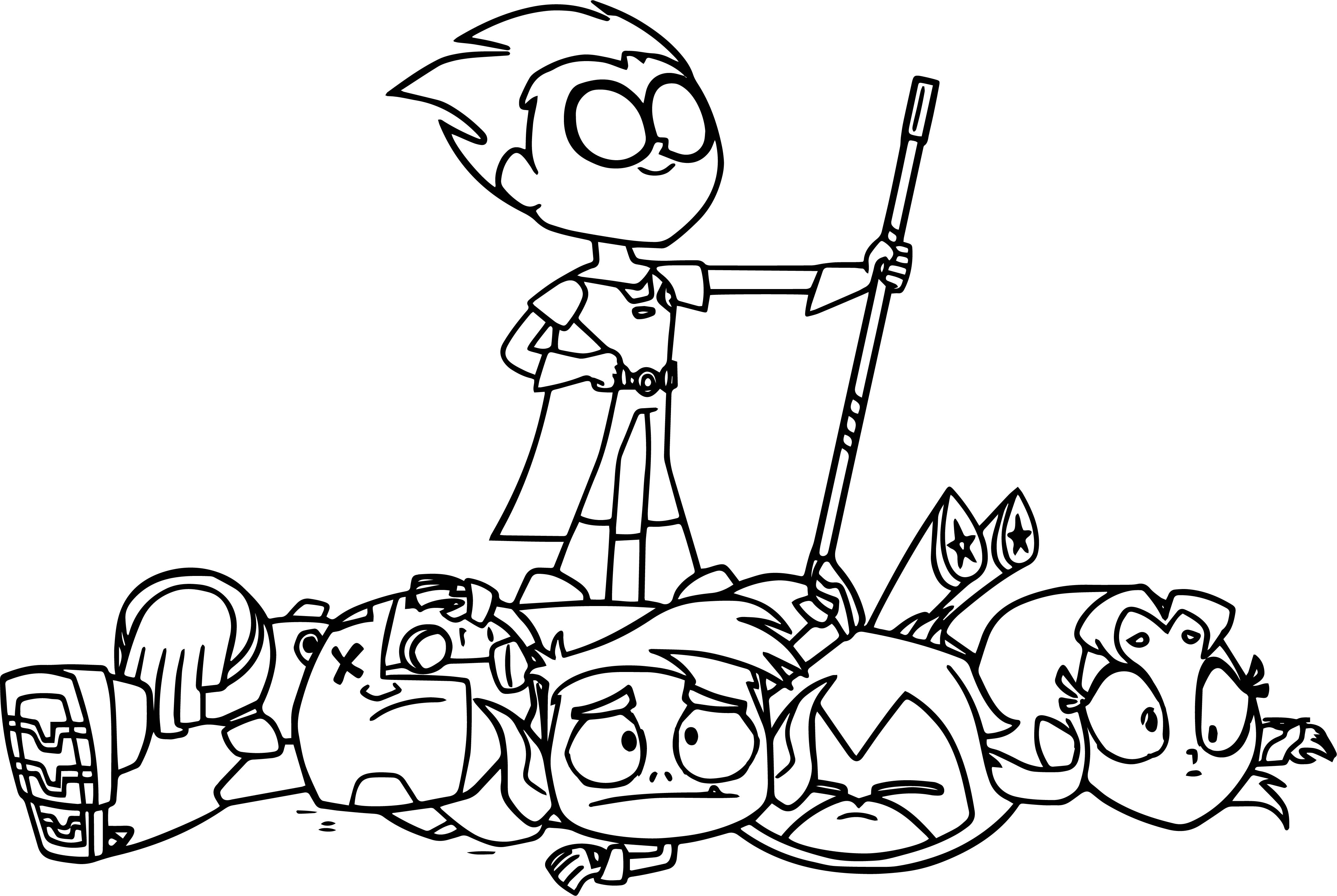 4398x2948 Teen Titans Drawing For Go Robin Coloring Pages