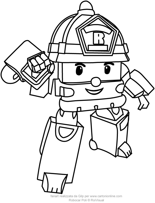 543x709 Roy From Robocar Poli Coloring Pages
