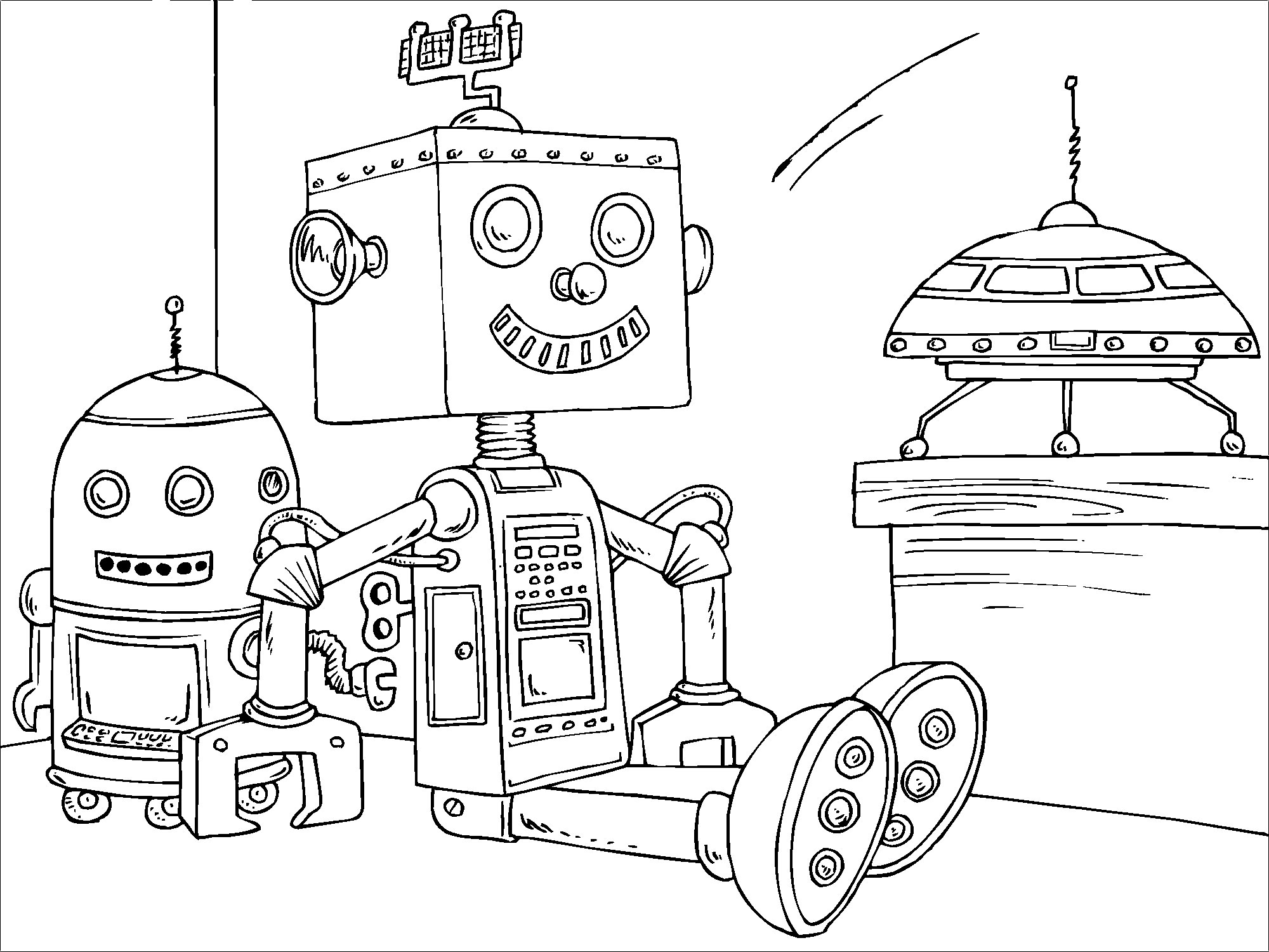 2000x1500 Free Printable Robot Coloring Pages For Kids